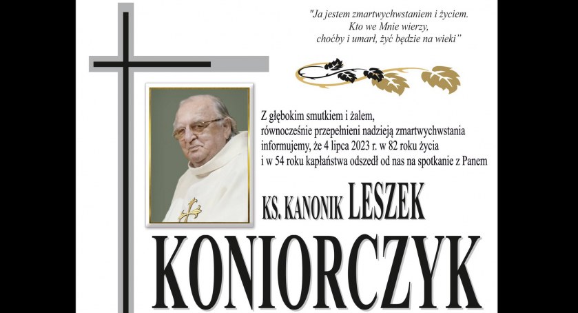 Odeszli, Zmarł kanonik Leszek Koniorczyk - zdjęcie, fotografia