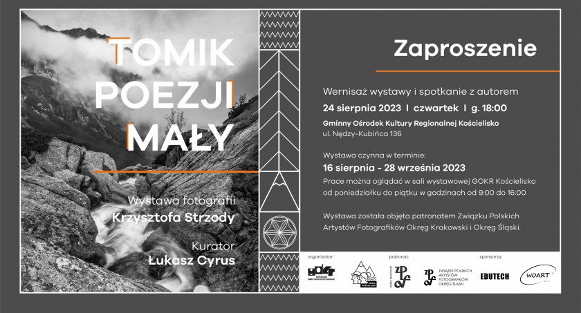 Wystawy, Tomik poezji mały zaproszenie wernisaż wystawy fotografii Krzysztofa Strzody - zdjęcie, fotografia