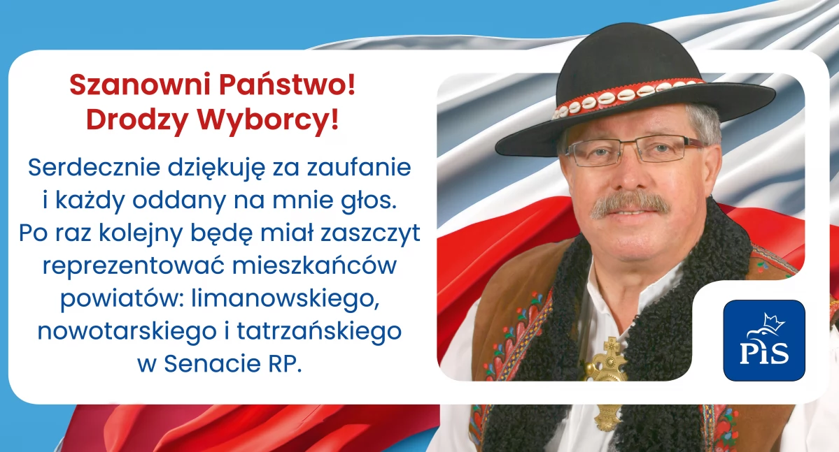 Polityka, Senator Hamerski dziękuje zaufanie - zdjęcie, fotografia