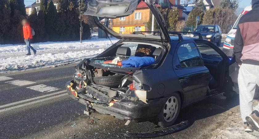 Najechanie na ul. Sikorskiego / Fot. Pomoc Drogowa Krauzowicz