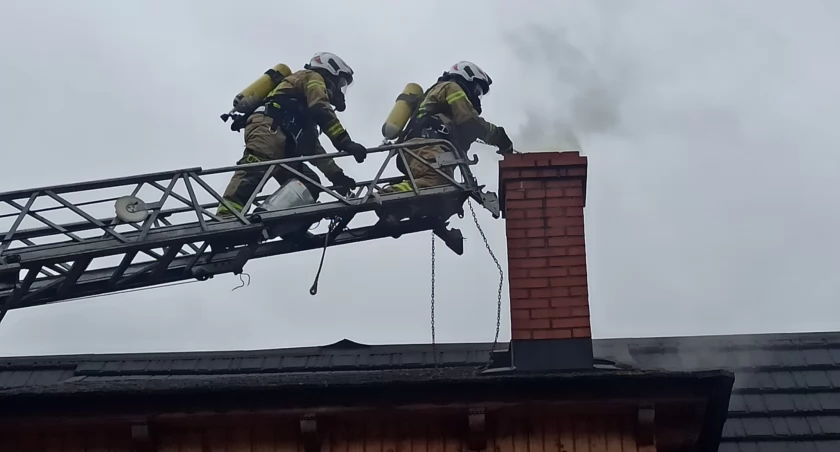 Pożar sadzy w kominie drewnianego domu / fot. KP PSP Zakopane