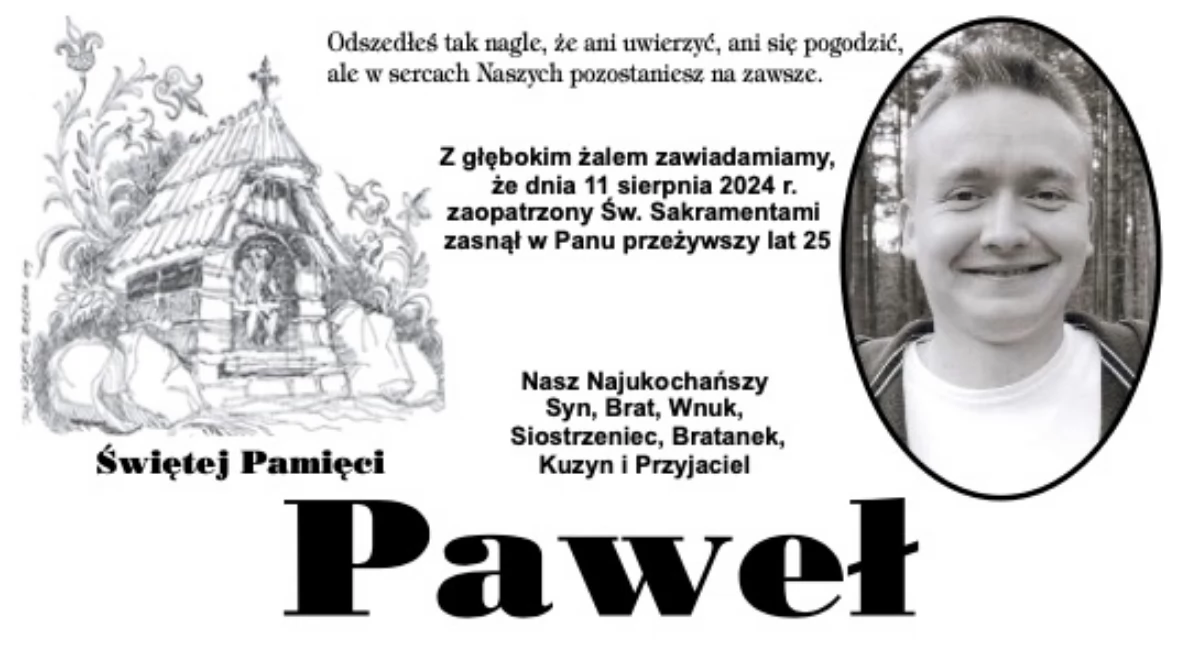 Odeszli, Ostatnie pożegnanie tragicznie zmarłego Pawła piątek - zdjęcie, fotografia