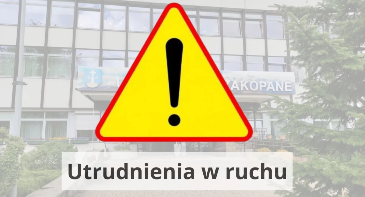 Drogi, Czasowa zmiana organizacji ruchu Ustup Droga Olczy Zakopanem - zdjęcie, fotografia