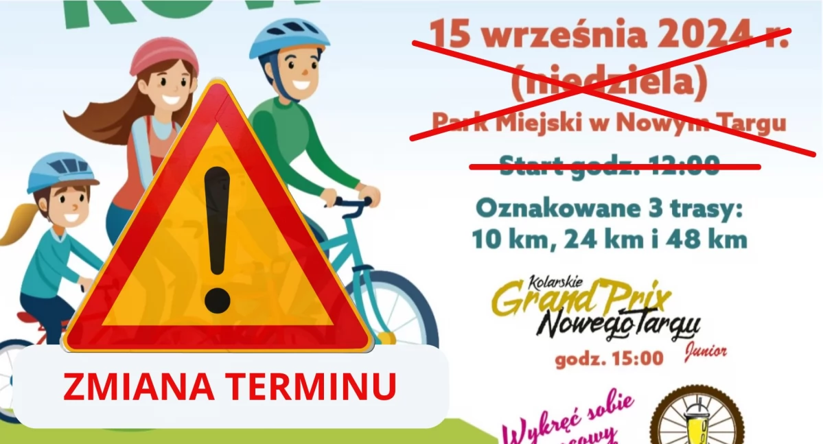 Rowery, ZMIANA TERMINU Rodzinny Rowerowy Nowym Targu - zdjęcie, fotografia