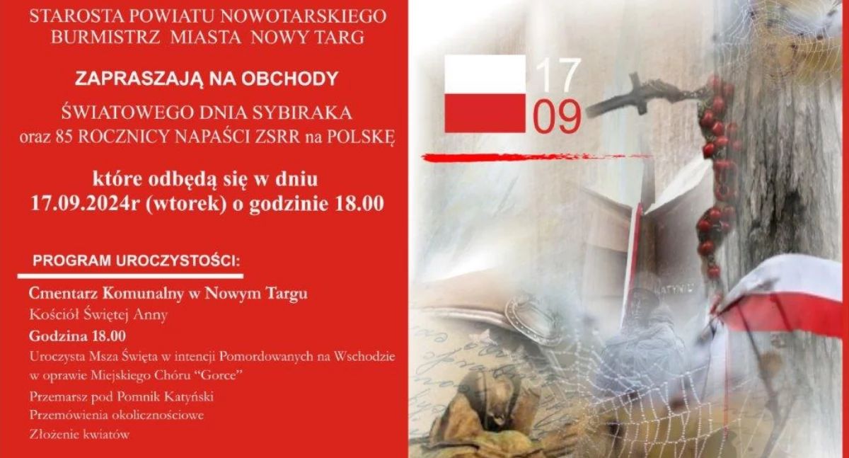 Historia i pamięć, Obchody Światowego Sybiraka Rocznicy Napaści Polskę Nowym Targu - zdjęcie, fotografia