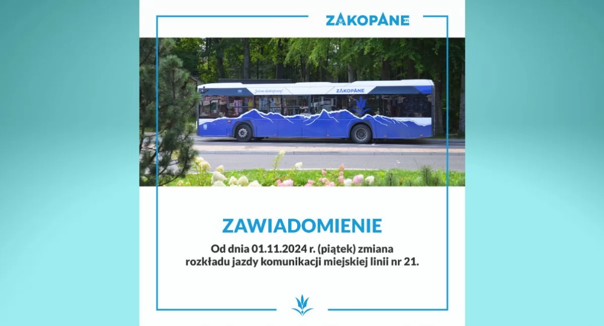 Sprawy lokalne, listopada zmiana rozkładu jazdy linii - zdjęcie, fotografia