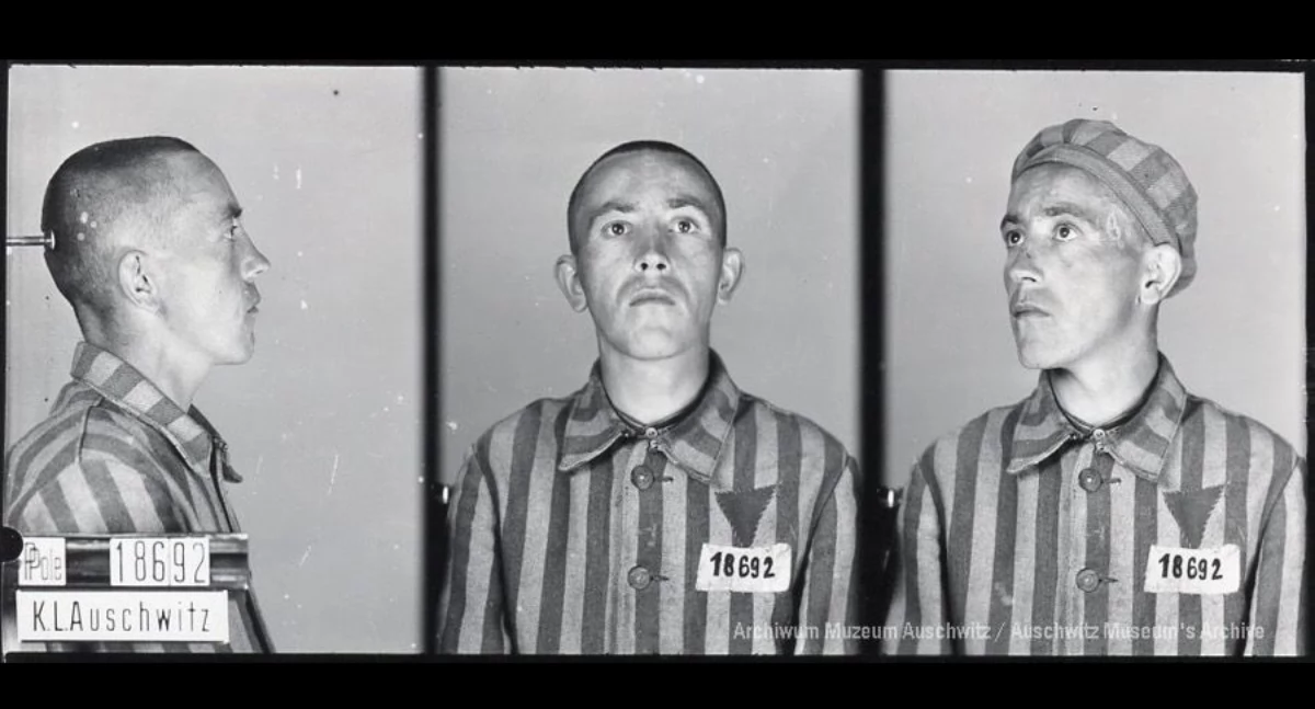Zdjęcie Karola Czyszczonia w obozie KL Auschwitz / fot. Muzeum Auschwitz
