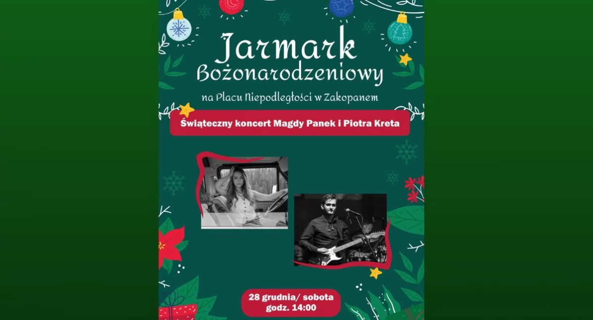 Koncerty, Magda Panek Piotr koncert Jarmarku Bożonarodzeniowym - zdjęcie, fotografia