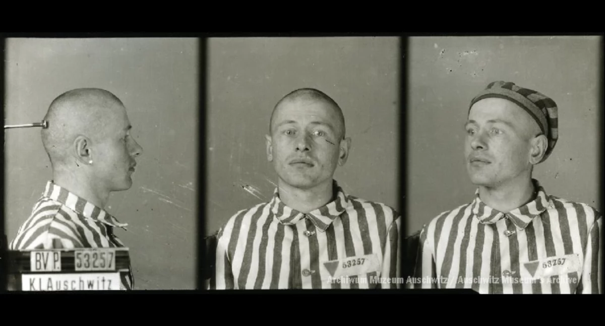 Historia i pamięć, rocznica urodzin Bryjaka Podczerwonego członka ruchu oporu więźnia Palace Auschwitz - zdjęcie, fotografia
