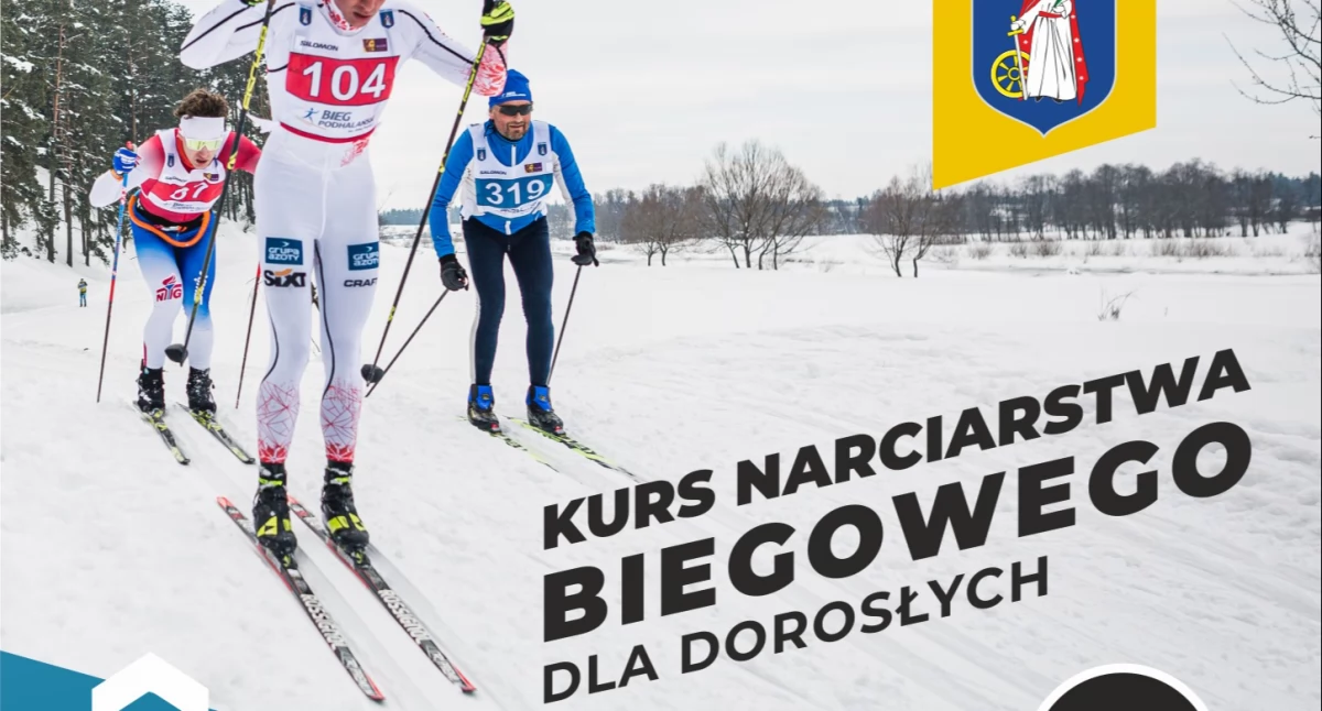 Biegi narciarskie, Zaproszenie bezpłatny narciarstwa biegowego dorosłych - zdjęcie, fotografia