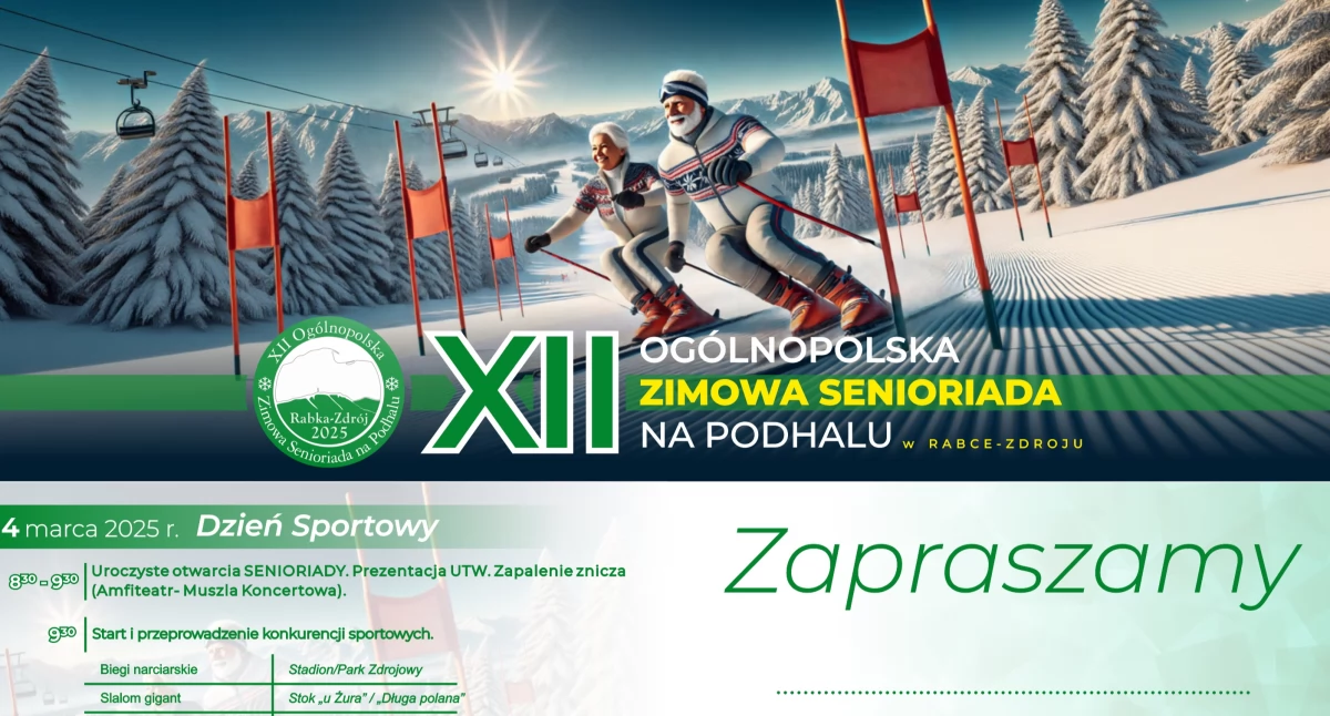 Seniorzy, Ogólnopolska Zimowa Senioriada Podhalu Rabka Zdrój marca - zdjęcie, fotografia