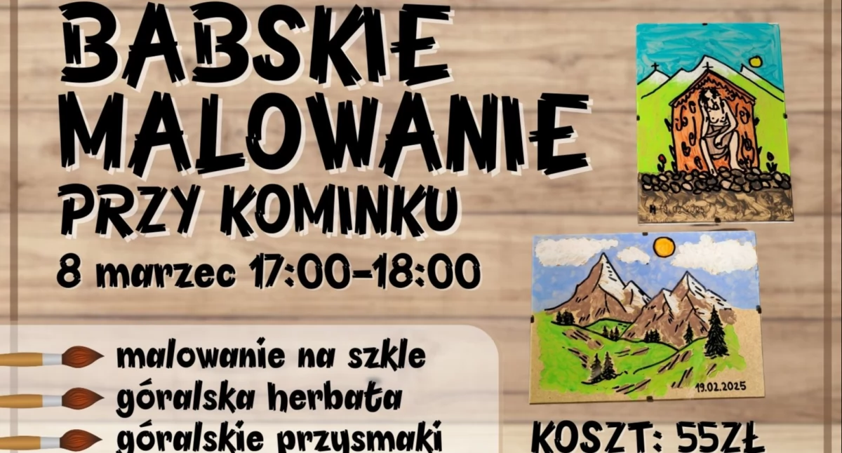 Spotkania, Babskie Malowanie Kominku artystyczny Dzień Kobiet góralskim klimacie - zdjęcie, fotografia