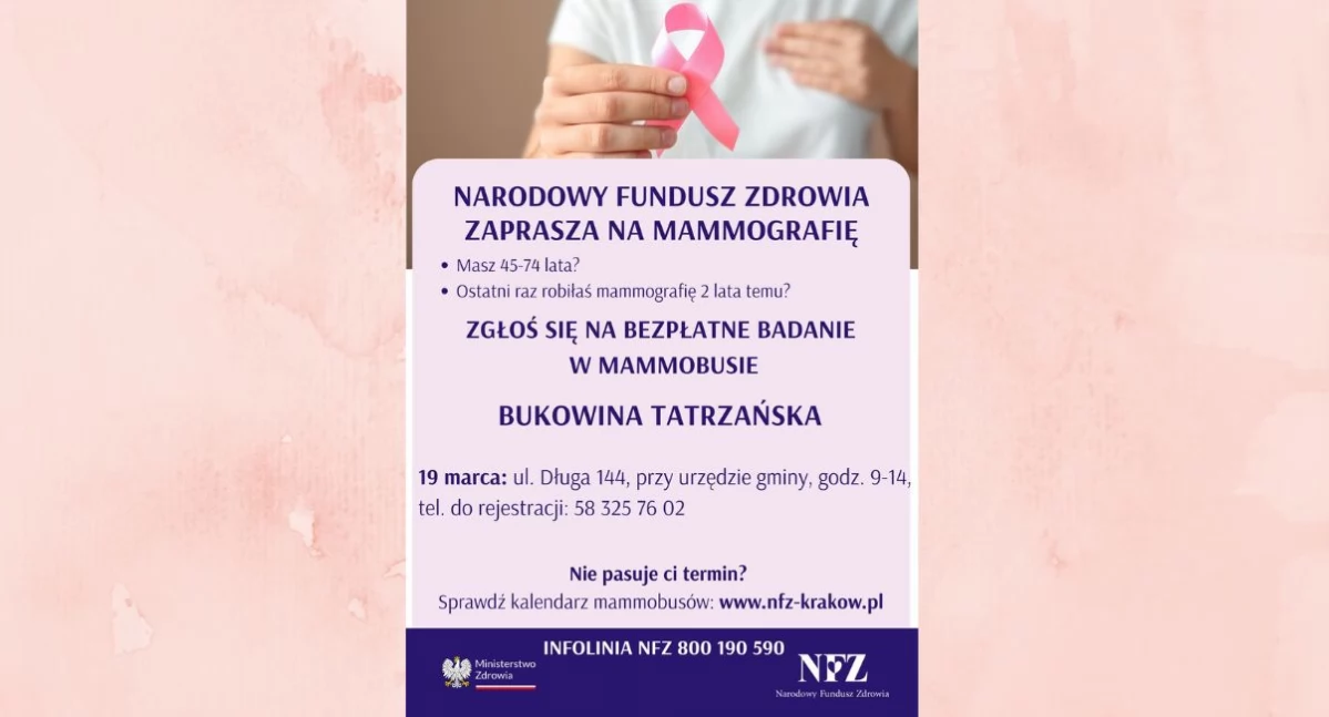 Zdrowie, Zadbaj zdrowie bezpłatna mammografia mieszkanek powiatu tatrzańskiego - zdjęcie, fotografia