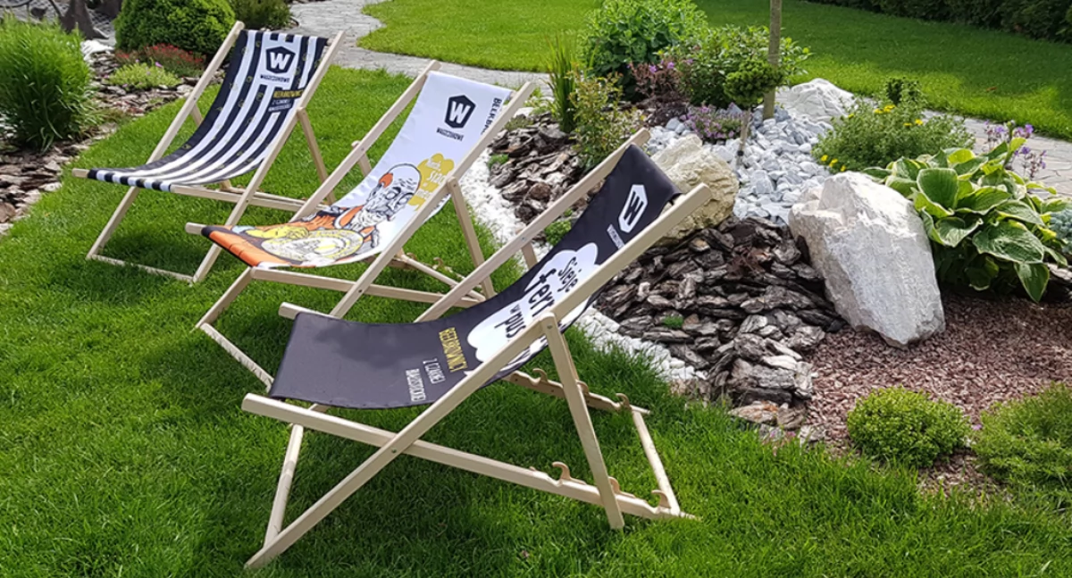 Różne, Leżaki reklamowe Twoja marka pierwszym planie - zdjęcie, fotografia
