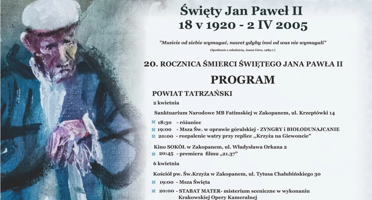 Historia i pamięć, Obchody rocznicy śmierci Świętego Pawła Powiecie Tatrzańskim - zdjęcie, fotografia