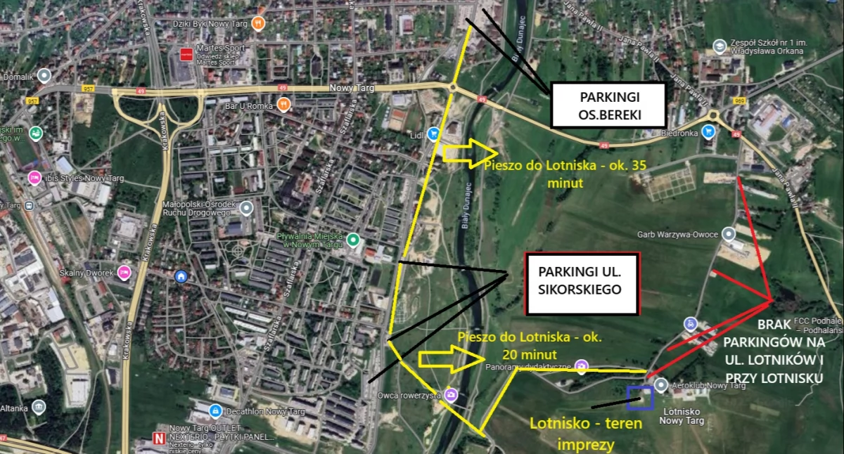Sprawy lokalne, Parking dojazd „Odlotowy Piknik” - zdjęcie, fotografia