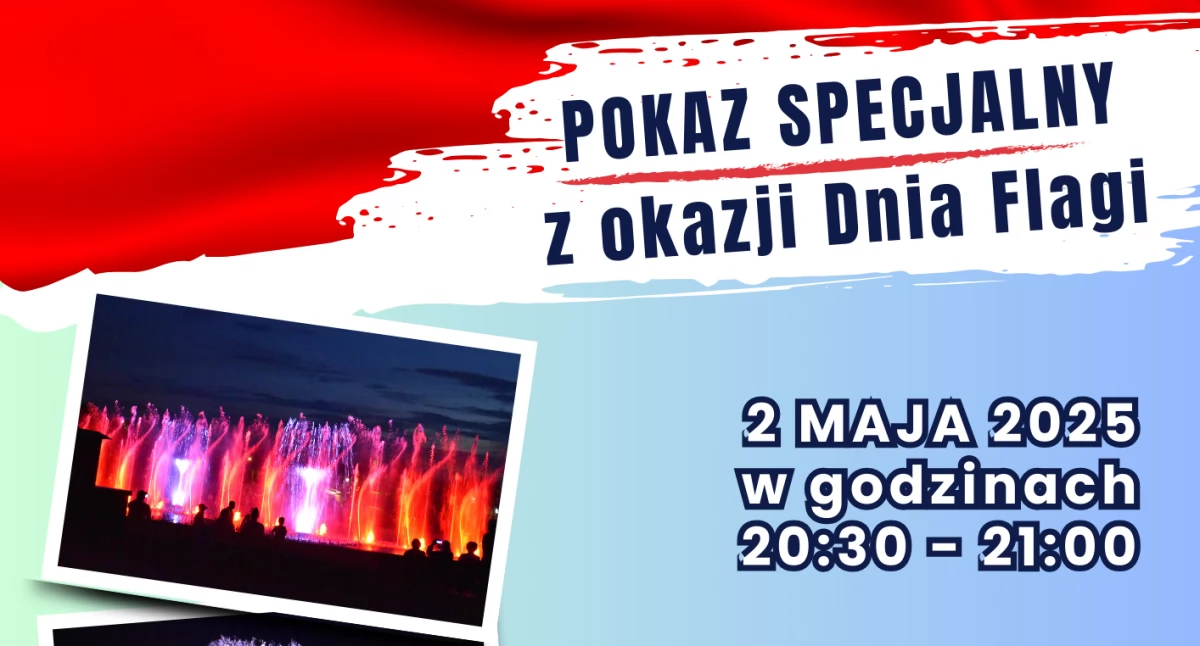 Spotkania, Zaproszenie specjalny pokaz fontann okazji Flagi Szaflarach - zdjęcie, fotografia