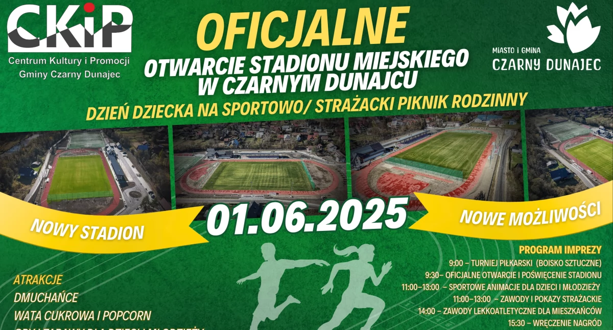 Spotkania, Czarny Dunajec szykuje wielkie otwarcie Stadionu Miejskiego sportowe święto rodzinny piknik czerwca - zdjęcie, fotografia
