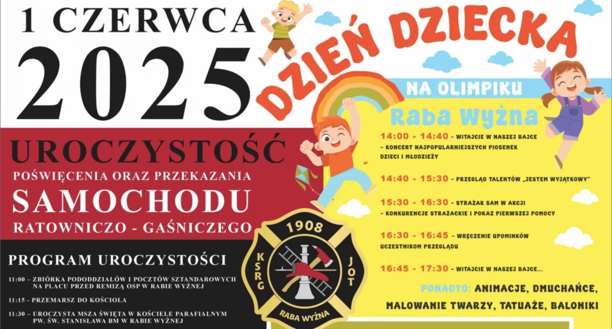 Festyny i pikniki, Święto dzieci strażaków Rabie Wyżnej - zdjęcie, fotografia