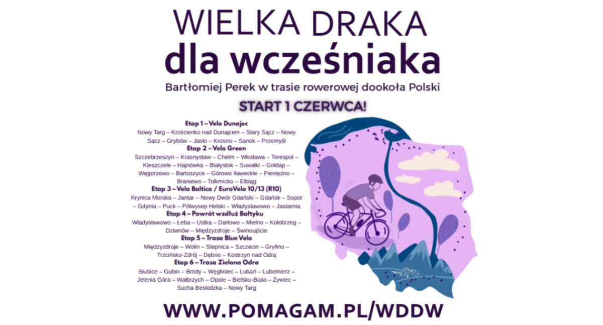 Pomoc charytatywna, Rowerem wokół Polski wcześniaków - zdjęcie, fotografia