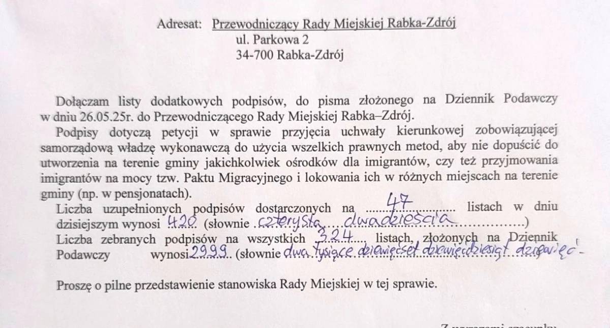 Sprawy lokalne, Zebrano podpisów przeciwko zorganizowaniu Rabce Zdroju ośrodków imigrantów czerwca odbędzie sesja Miejskiej sprawie - zdjęcie, fotografia