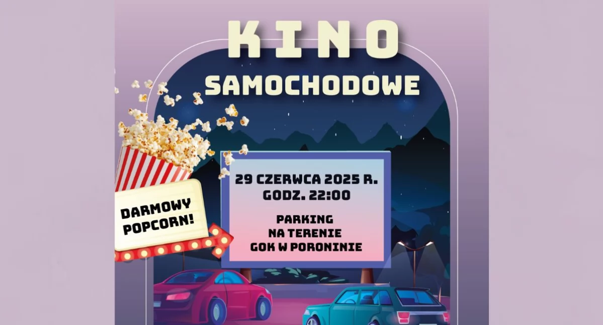 Kino, ​​​​​​​Kino samochodowe Poroninie czerwca filmowa gwiazdami - zdjęcie, fotografia