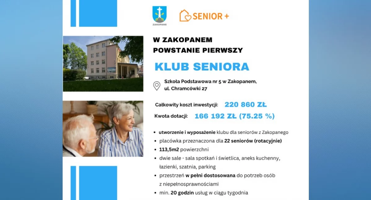 Sprawy lokalne, Zakopanem powstanie pierwszy Seniora Miasto rusza nowym projektem osób - zdjęcie, fotografia