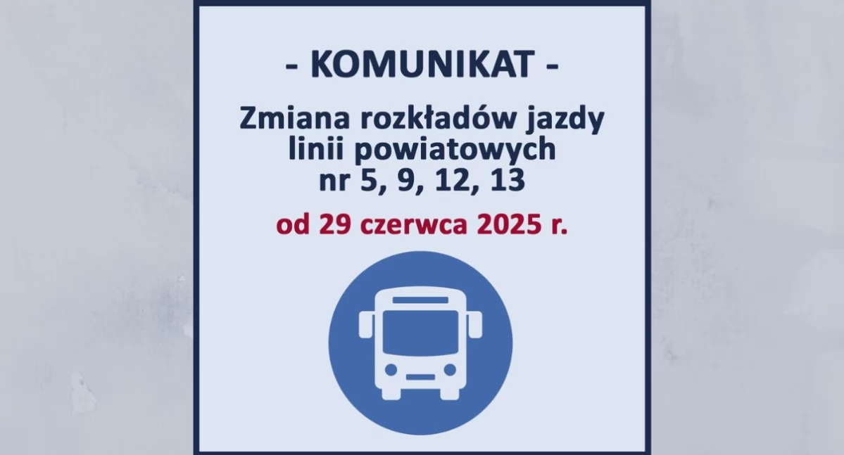 Sprawy lokalne, Zmiany rozkładach jazdy linii powiatowych czerwca - zdjęcie, fotografia