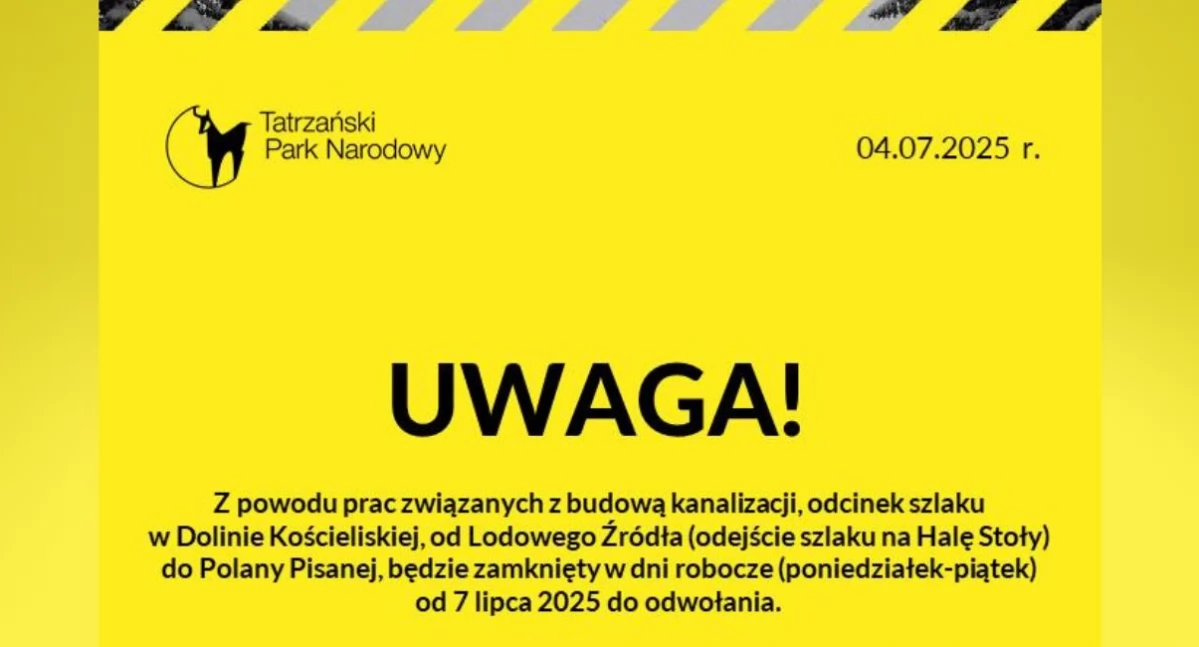 Góry, Utrudnienia szlaku Dolinie Kościeliskiej zamknięcia lipca powodu kanalizacyjnych - zdjęcie, fotografia