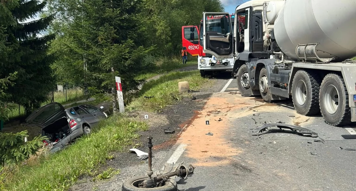 Śmiertelny wypadek w Rabce-Zdroju - zderzenie