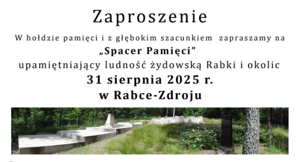 Historia i pamięć, Zaproszenie „Spacer Pamięci” Rabce Zdroju - zdjęcie, fotografia