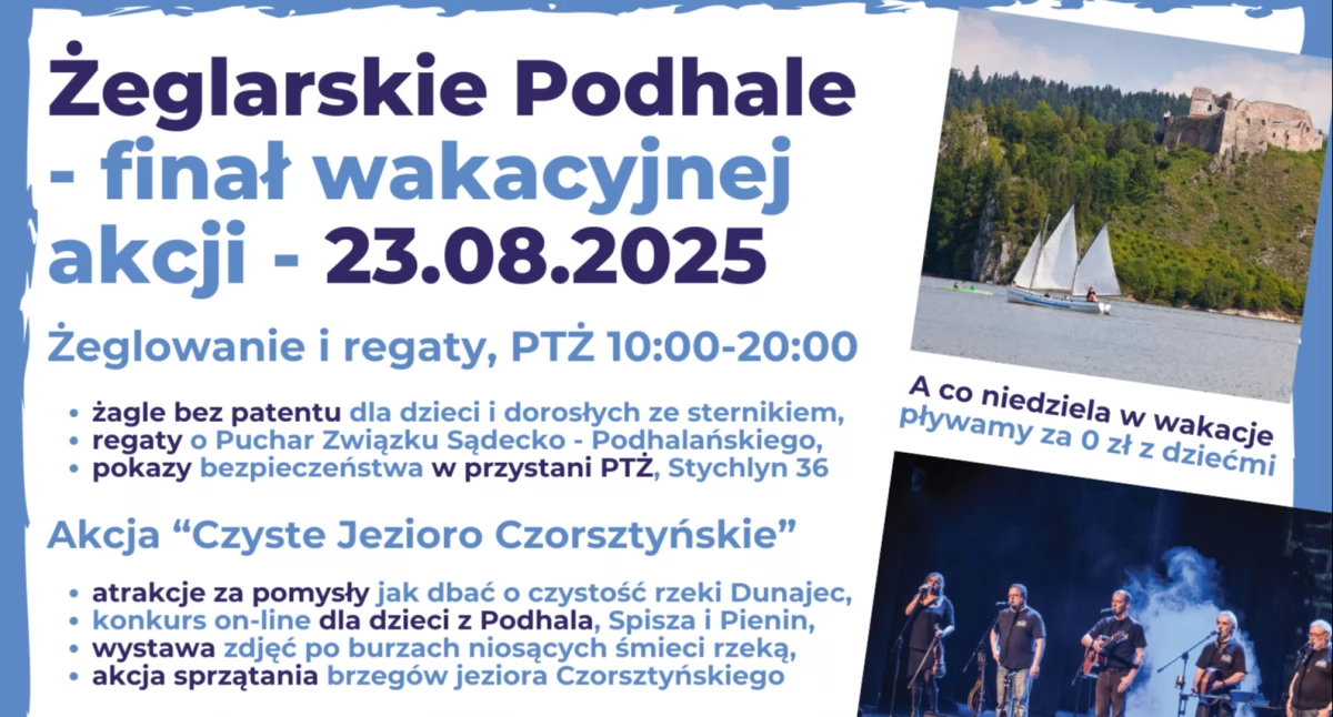 Spotkania, Żeglarskie Podhale finał wakacyjnej akcji Jeziorem Czorsztyńskim sierpnia - zdjęcie, fotografia