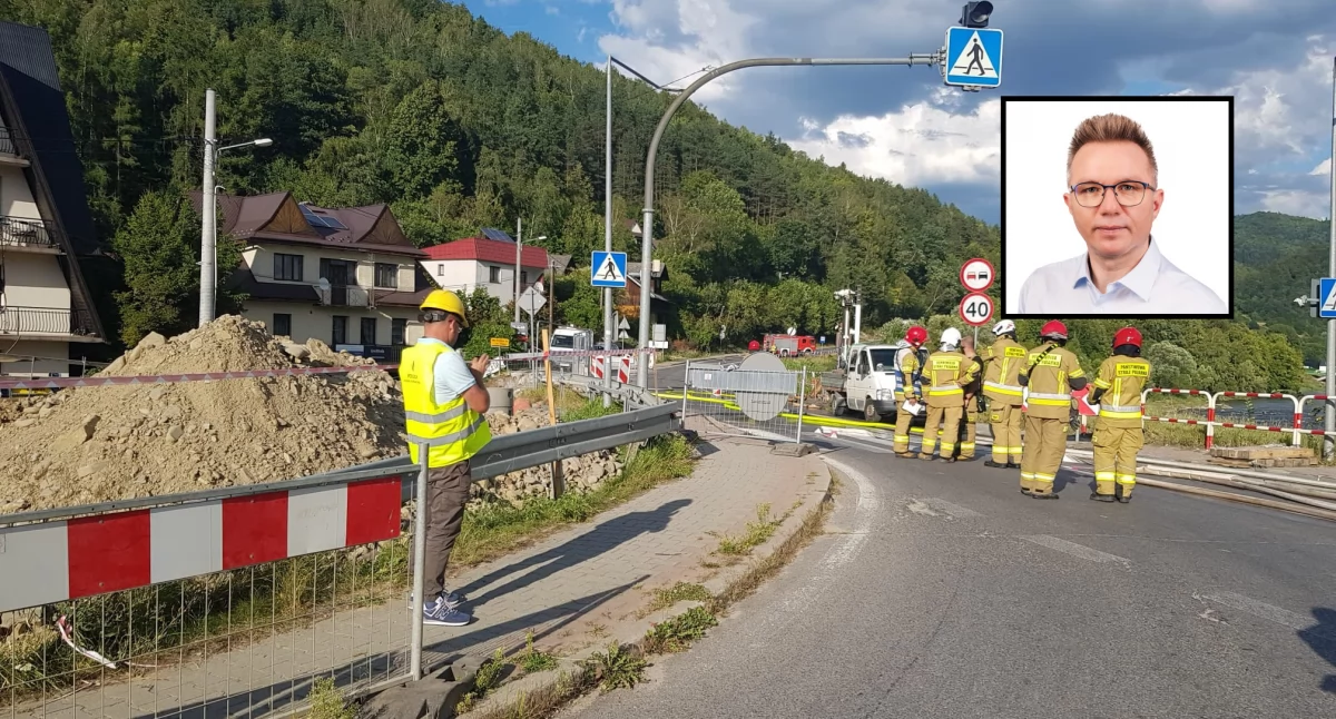 Zagrożenia miejscowe, Rozszczelnienie gazociągu Tylmanowej wójt dziękuje służbom mieszkańcom sprawną akcję służb - zdjęcie, fotografia