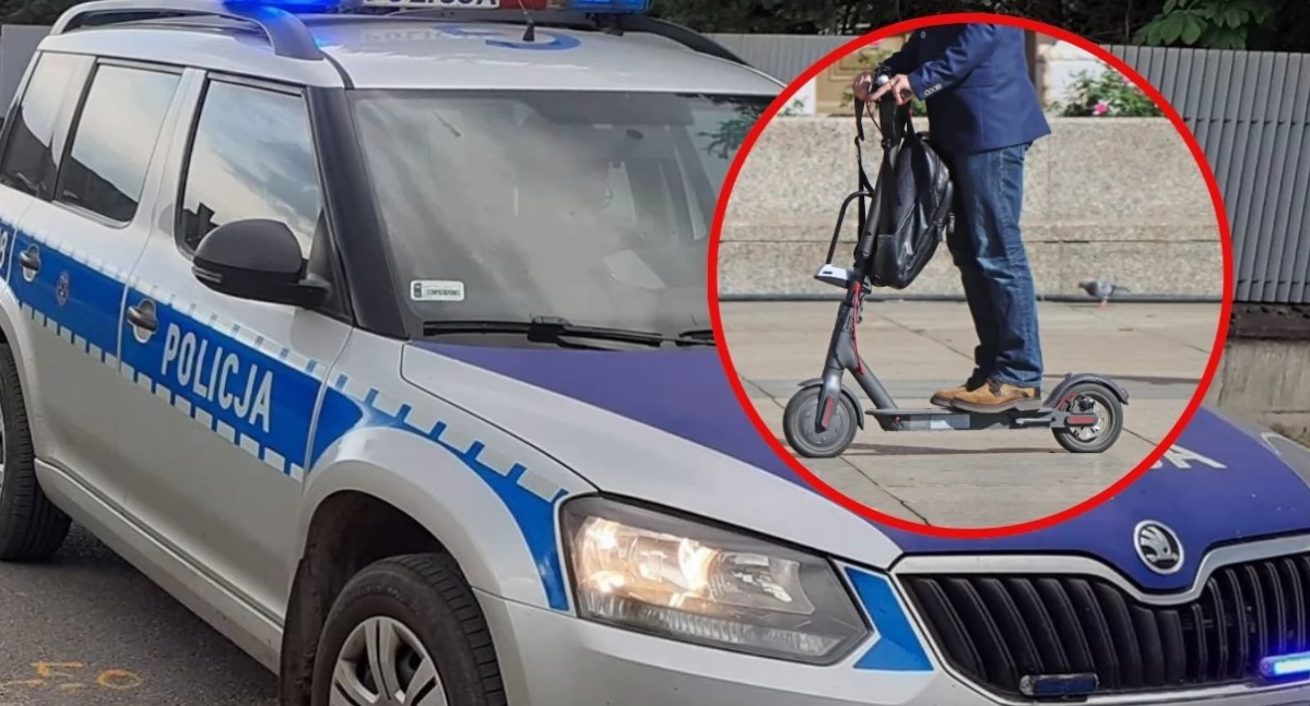 Zatrzymania, Nietrzeźwy kierowca hulajnogi zatrzymany Nowym Targu - zdjęcie, fotografia