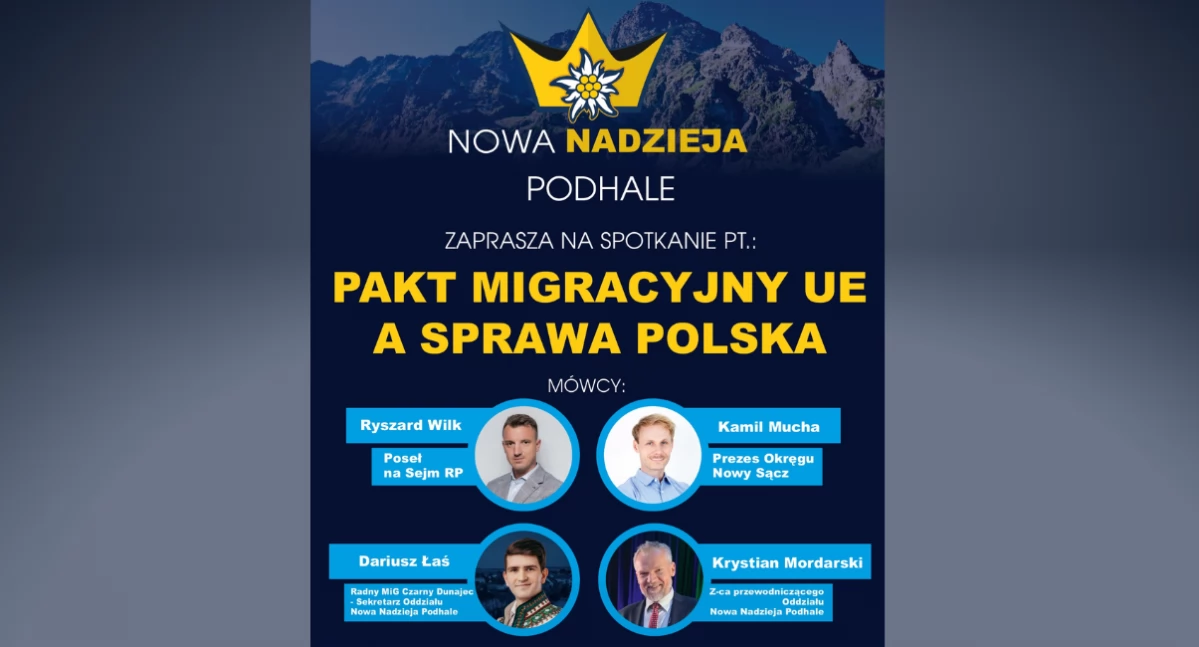 Polityka, otwarte spotkanie Konfederacji Nadzieja pakcie migracyjnym - zdjęcie, fotografia