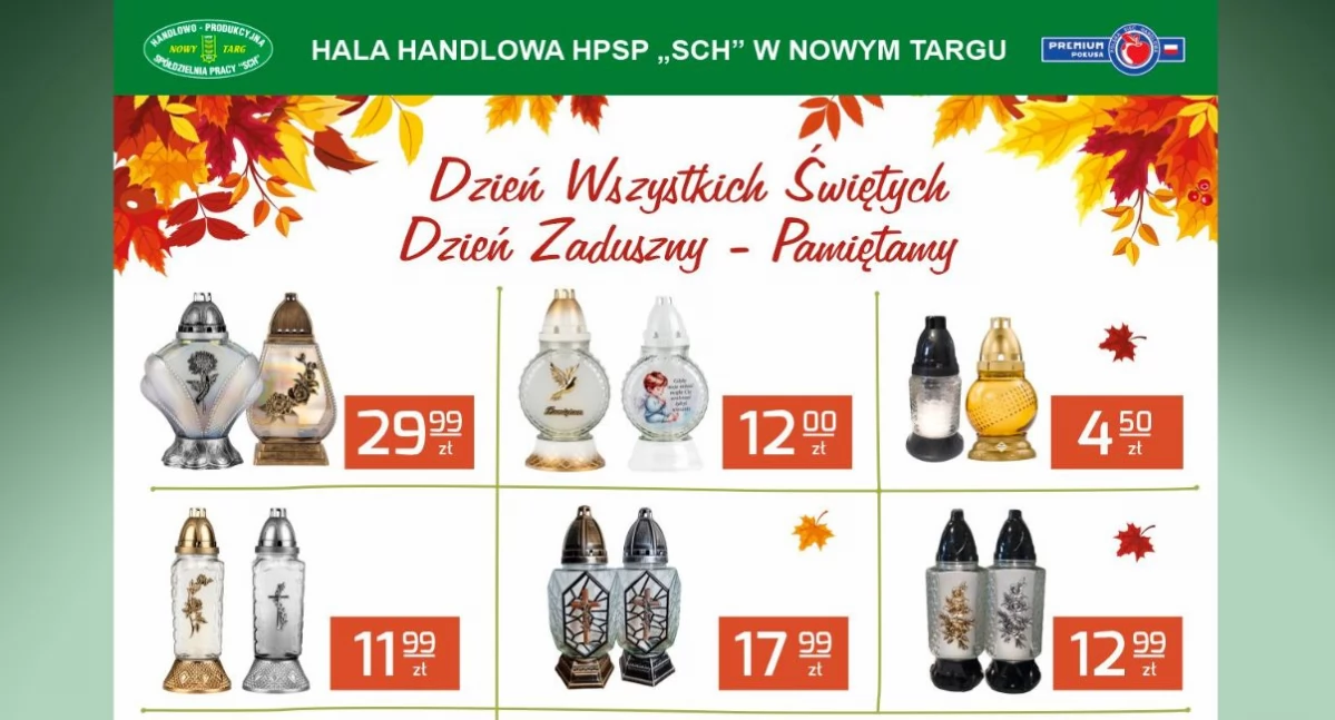 Polecamy, Bogata oferta Handlowej Nowym Targu znicze kompozycje kwiatowe wkłady - zdjęcie, fotografia
