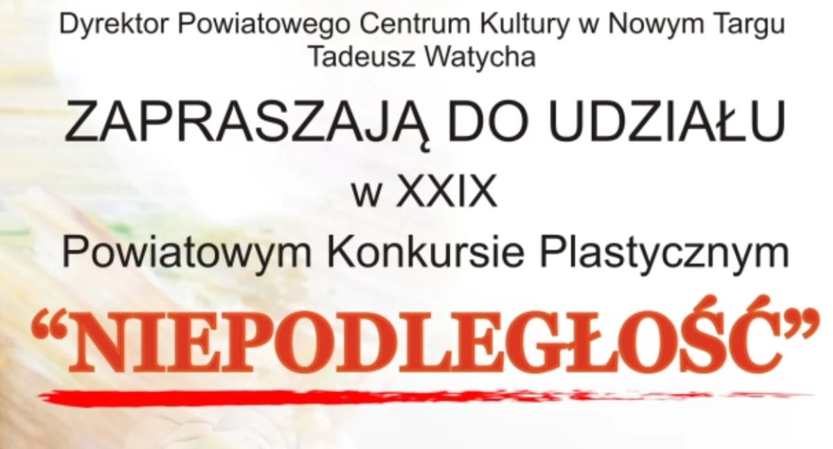 Konkursy, „Niepodległość” oczami młodych rusza powiatowy konkurs plastyczny - zdjęcie, fotografia