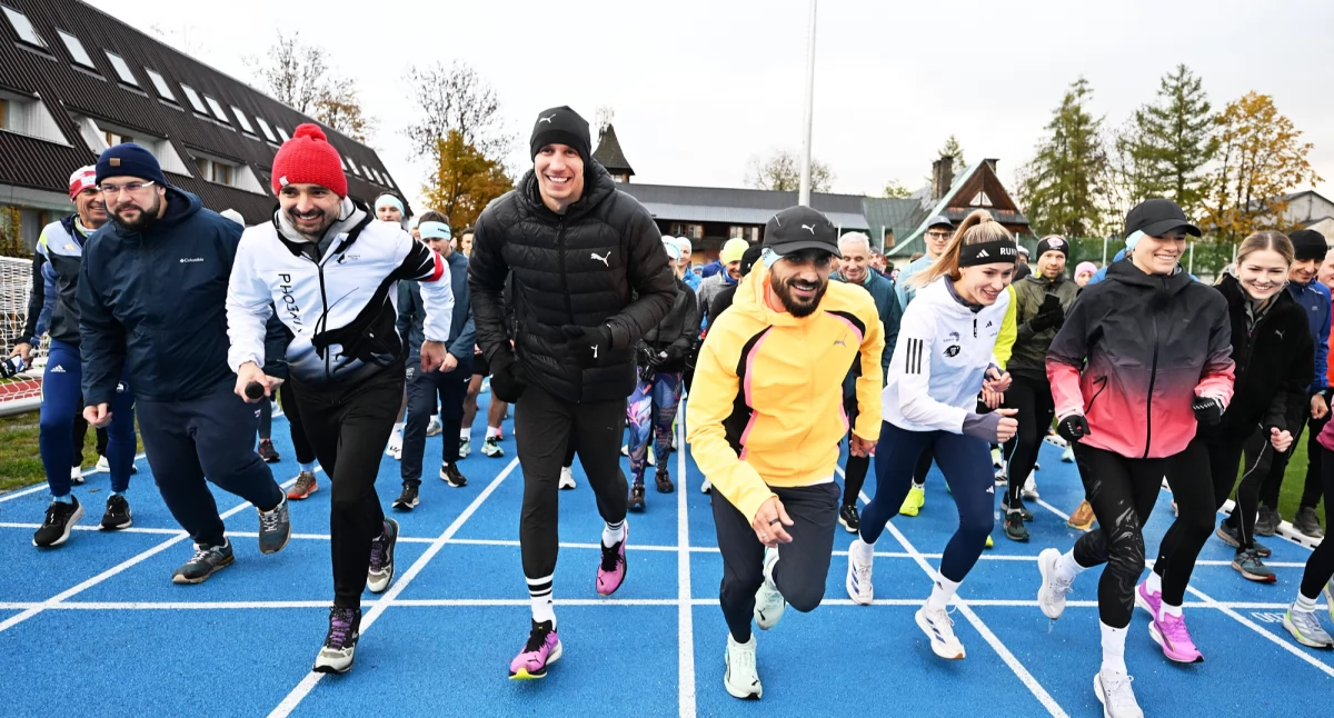 Biegi, Gwiazdy polskiej lekkiej atletyki trenowały uczestnikami biegowej konferencji Zakopanem - zdjęcie, fotografia