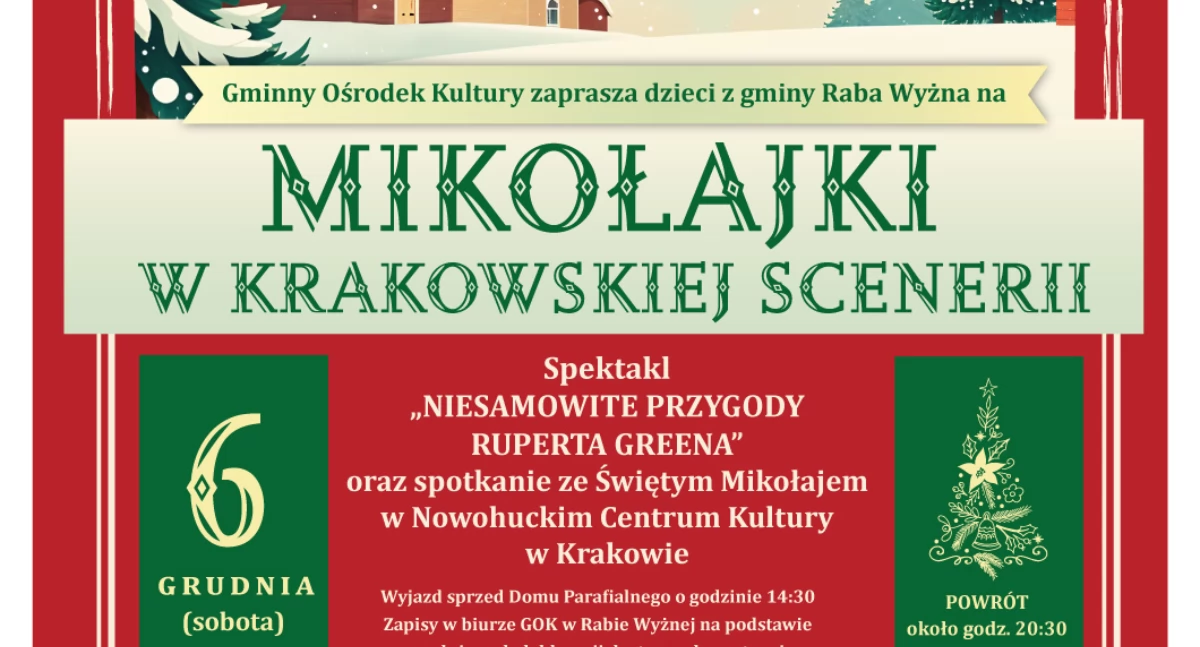 Spektakle, Mikołajki Wyżna wyjazd Krakowa spotkanie Świętym Mikołajem - zdjęcie, fotografia