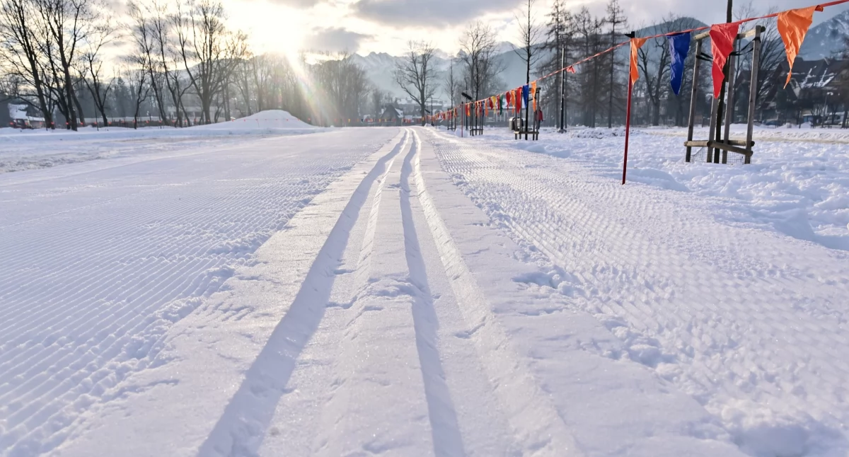 Biegi narciarskie, Trasy narciarstwa biegowego Górnej Równi Krupowej Zakopanem udostępnione mieszkańcom turystom - zdjęcie, fotografia