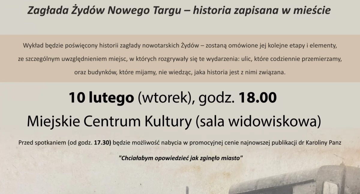 Historia i pamięć, Pamięć miasta wykład zagładzie Żydów Nowego Targu - zdjęcie, fotografia