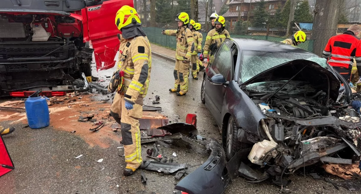 Wypadki, Wypadek Ustupie Zakopanem - zdjęcie, fotografia