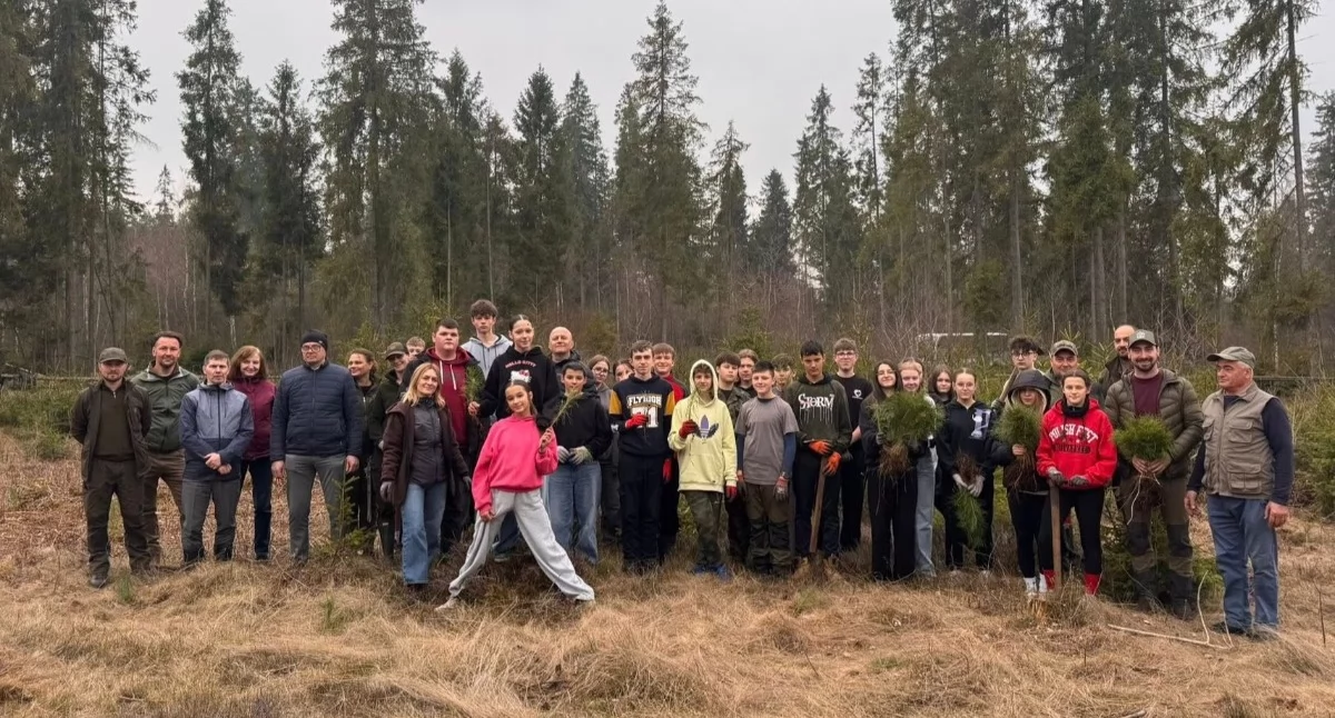 Przyroda, Uczniowie Czarnego Dunajca posadzili sosen - zdjęcie, fotografia