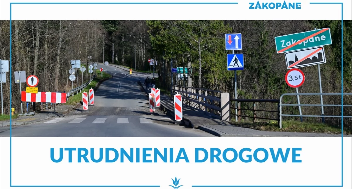 Drogi, Krzeptówkach chwilowo zamknięty utrudnień kierowców pieszych - zdjęcie, fotografia