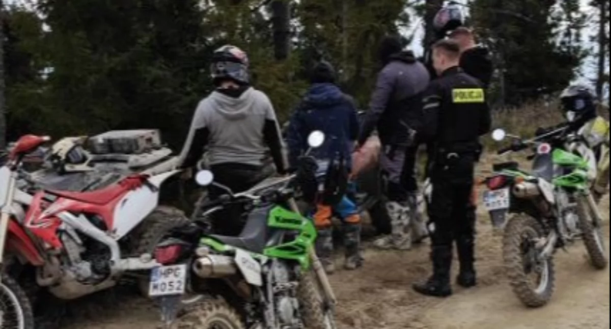 Informacje 112, Crossami Gorcach pojeździli Policja leśnicy ruszyli majówkowe kontrole - zdjęcie, fotografia