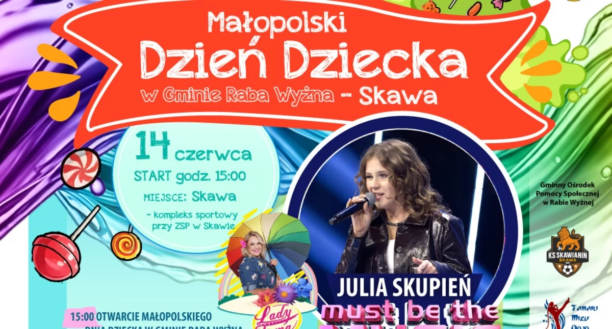 Festyny i pikniki, Małopolski Dzień Dziecka Gminie Wyżna wielkie święto dziecięcej radości czerwca Skawie - zdjęcie, fotografia