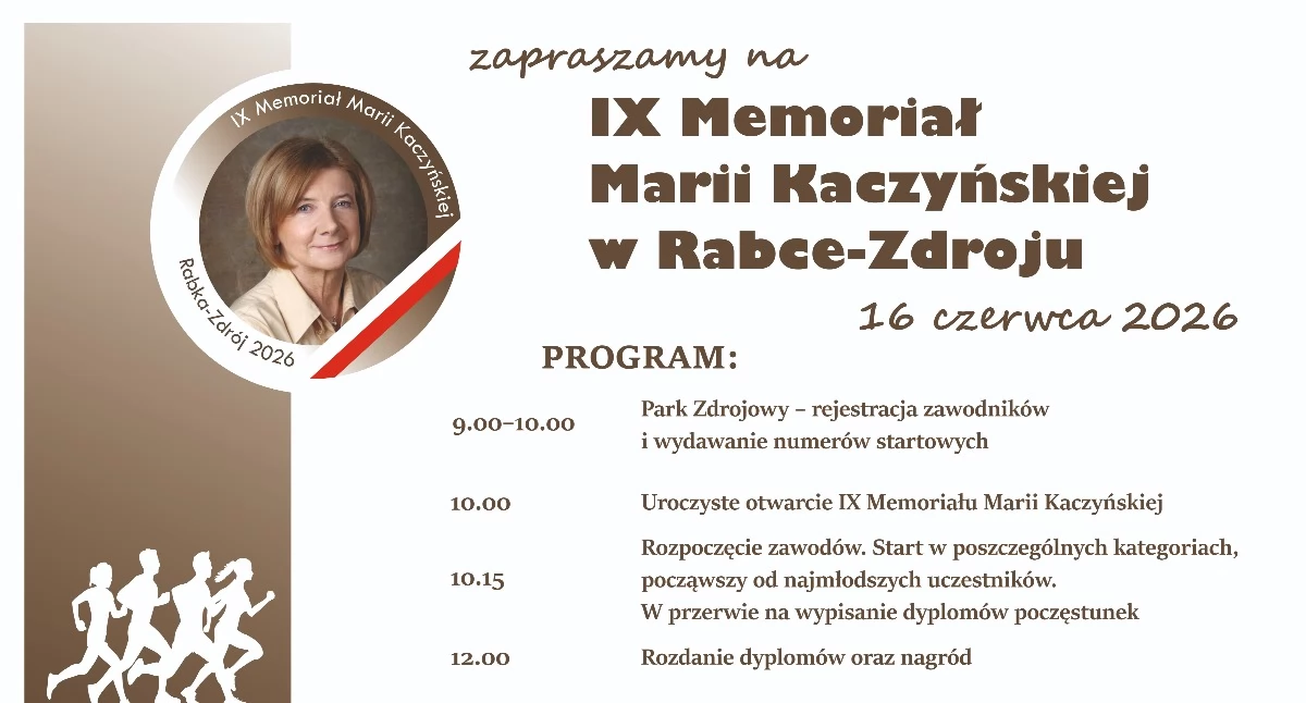 Historia i pamięć, Rabka Zdrój pobiegnie pamięci wtorek Memoriał Marii Kaczyńskiej - zdjęcie, fotografia