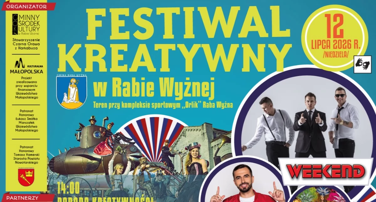 Festiwale, Weekend Nowator zagrają Rabie Wyżnej Przed wielka parada Festiwal Kreatywny - zdjęcie, fotografia