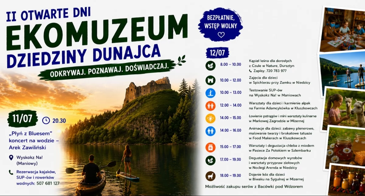 Imprezy , Darmowy weekend Dunajcem Koncert wodzie alpaki wyjątkowe warsztaty - zdjęcie, fotografia