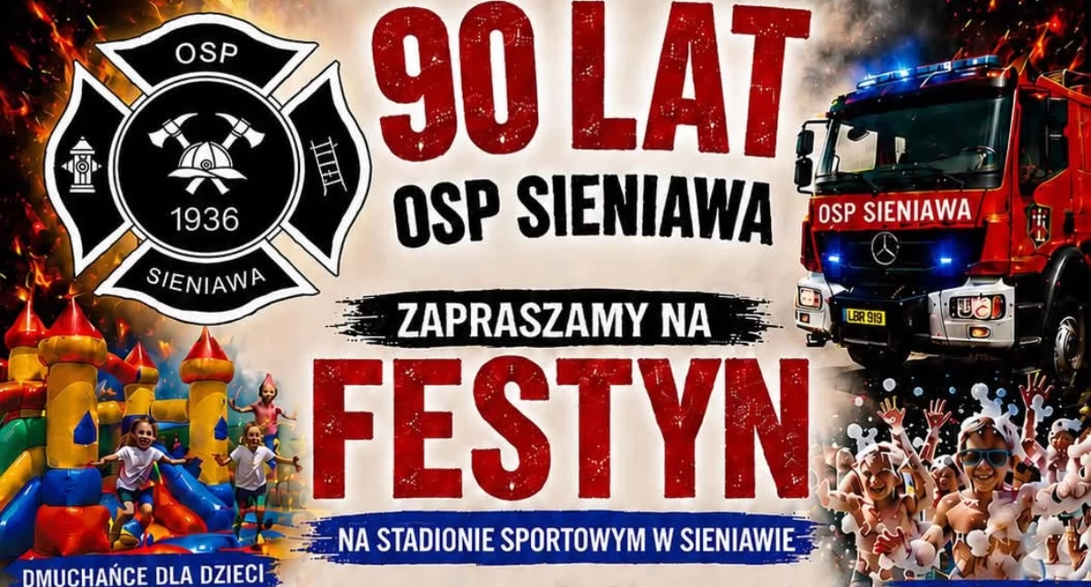 Festyny i pikniki, Sieniawa świętuje lecie strażacy zapraszają jubileuszowy festyn - zdjęcie, fotografia